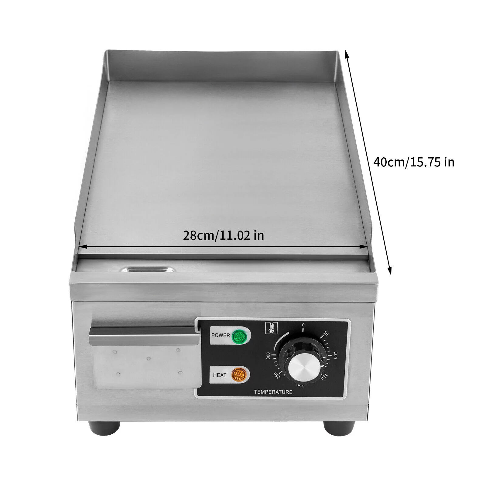 Commercial Electric Flat Top Grill Hot Plate Grill Countertop BBQ Griddle 1300W