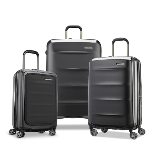 Samsonite Carry-On Pro Front Pocket Hardside Expandable 21-Inch Octiv Luggage: Durable & Impact Resistant, 360° Aero Trac Spinner Wheels, Adjustable Telescopic Handle, TSA Approved Lock - Silver