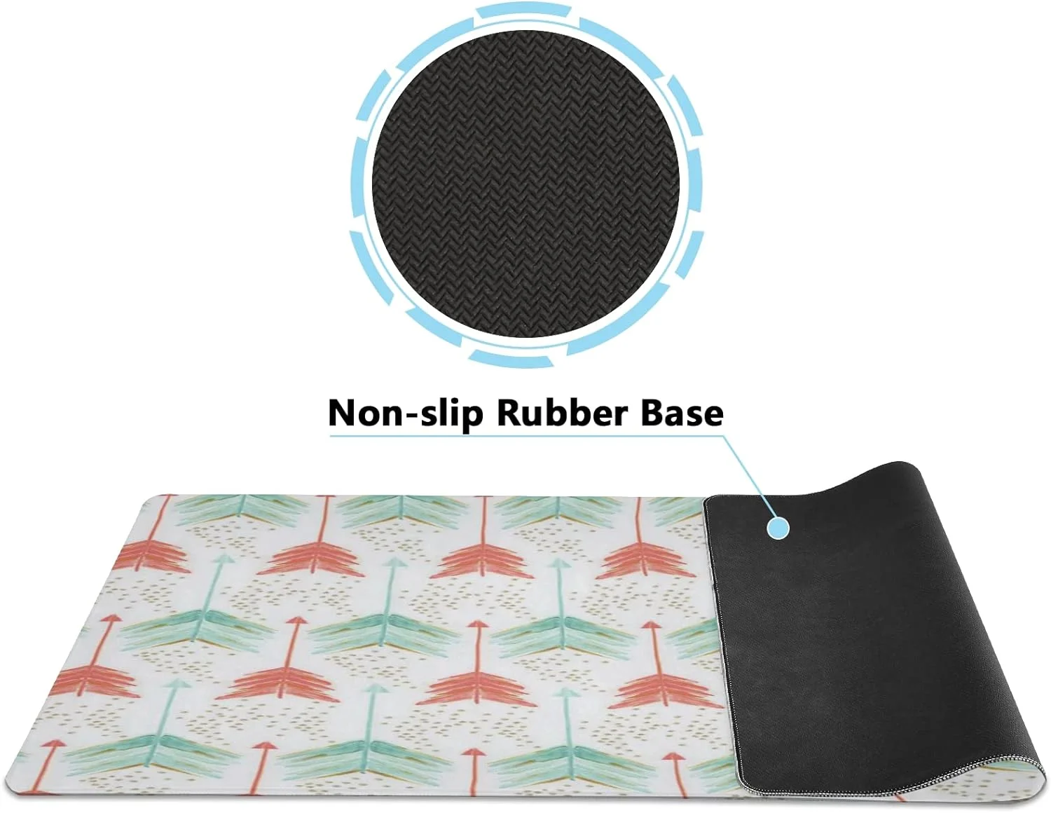 Hyjoy Extended Mouse Pad, Non-Slip Rubber Base Mouse Pad, 35.4x15.7 Inch, Arrow Funny Cartoon Office/Game/Home Long Computer Keyboard and Mouse Pad