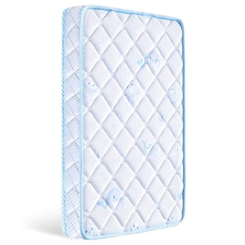 Premium Crib & Toddler Mattress,100% Knitted Fabric, Premium Fleece Surface-Hypoallergenic, 5