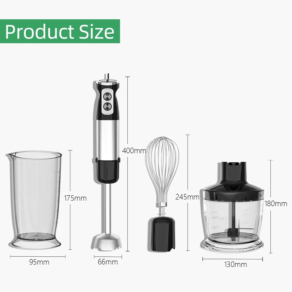 Pinnaco Blender 500W Handheld Whisk Crush Rod Grinding Cup Meat Grinder Bowl Cooking Machine