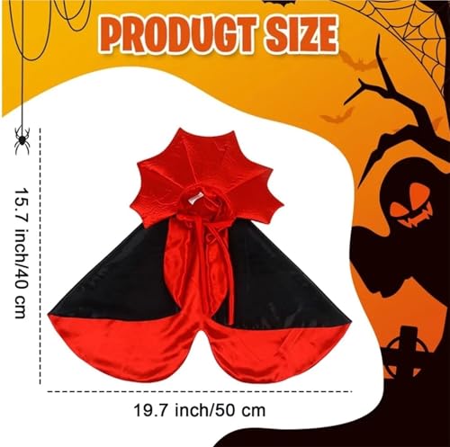 5-Piece Red Black Halloween Vampire Devil Cape Cloak Pet Cat Adjustable Cosplay Set