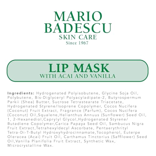 Mario Badescu Lip Mask, Overnight Lip Treatment Enriched With Skin Softening Coconut Oil and Hydrating Shea Butter
