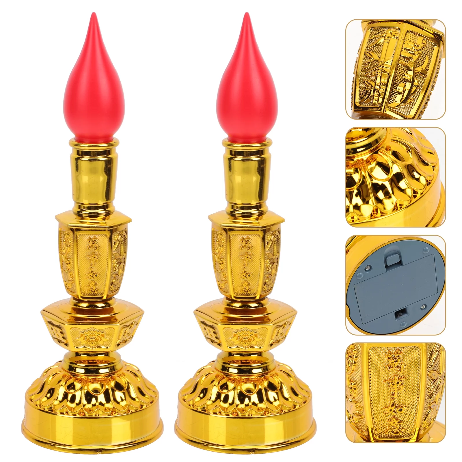 Candle Led Candles Light Lights Lamp Flameless Tea Battery Chinese Wedding Red Fake Flickering Luminara