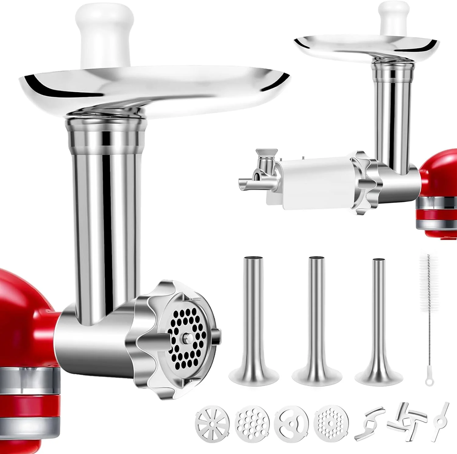 Stainless Steel Meat Grinder Attachments compatible with KitchenAid Stand Mixers, Electric Tomato Strainer & Food Meat Grinder Perfect Attachment compatible with KitchenAid Mixers(Mixer Not Included)