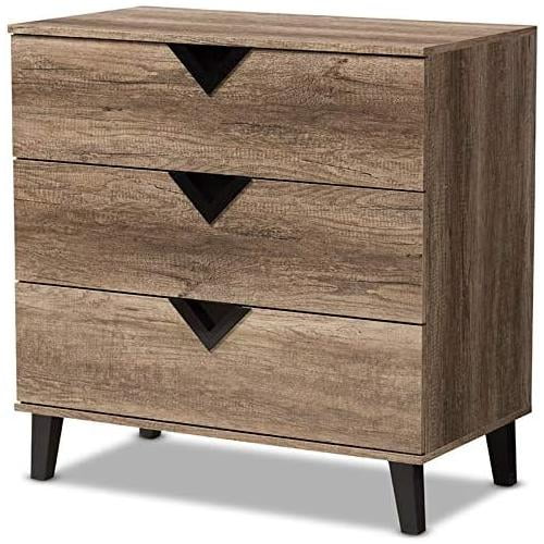 Wales Modern And Contemporary Light Brown Wood 3-Drawer Chest