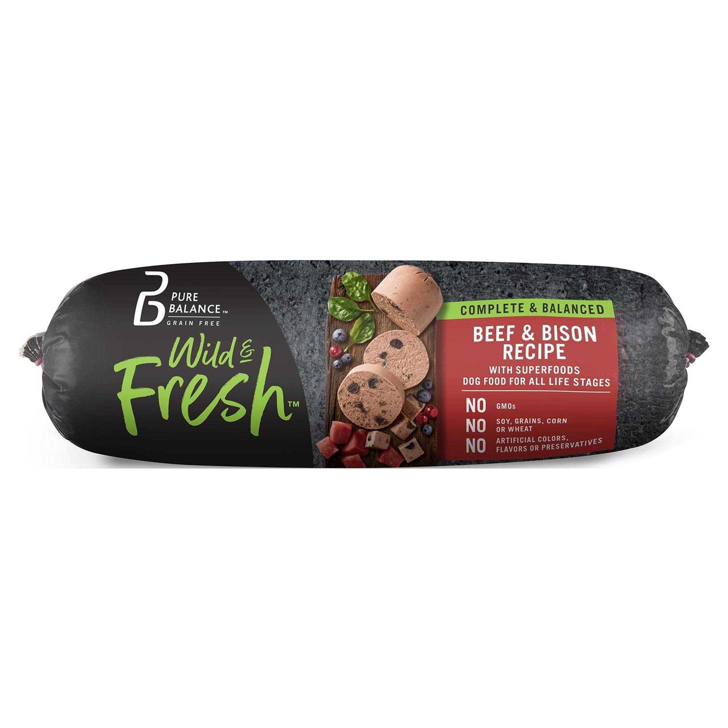 Pure Balance Wild & Fresh Dog Food Beef & Bison Recipe Rolled Chub - Pet Supplies online store