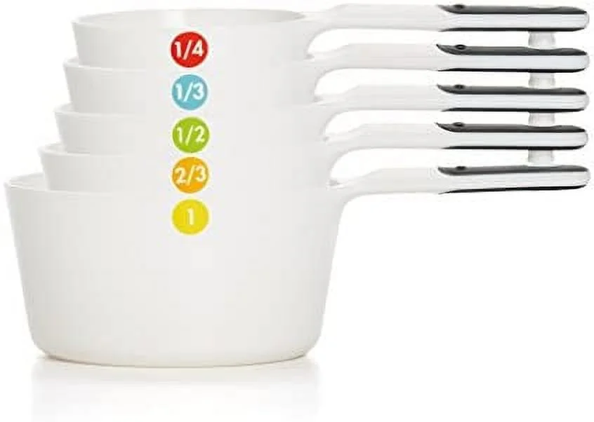 OXO Good Grips 6-Piece Plastic Measuring Cups- White, 5 Count(Pack of 1)