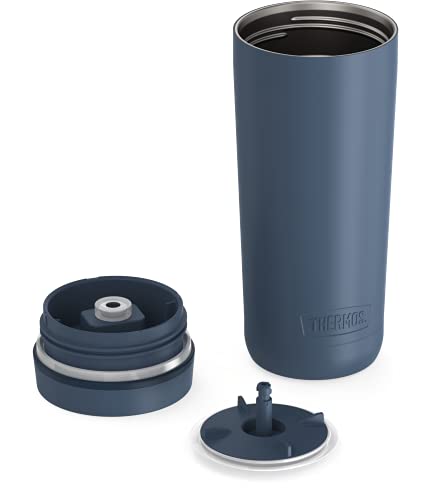 THERMOS ALTA SERIES Stainless Steel Tumbler 18 Ounce, Matte Steel/Espresso Black