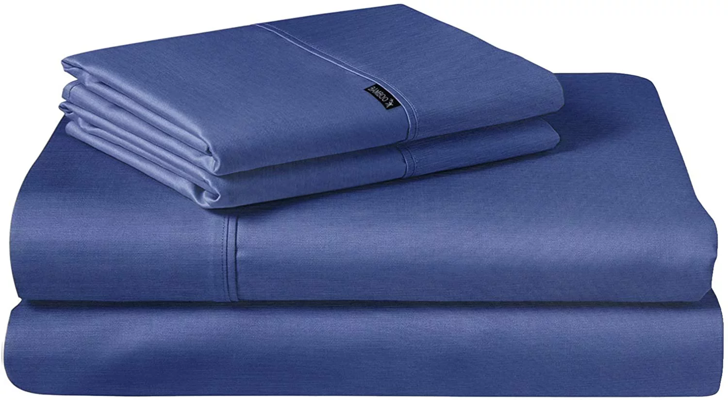 4 Piece Bamboo Microfiber Hyacinth Blue King Sheet Set, Deep Pocket Bed Sheets