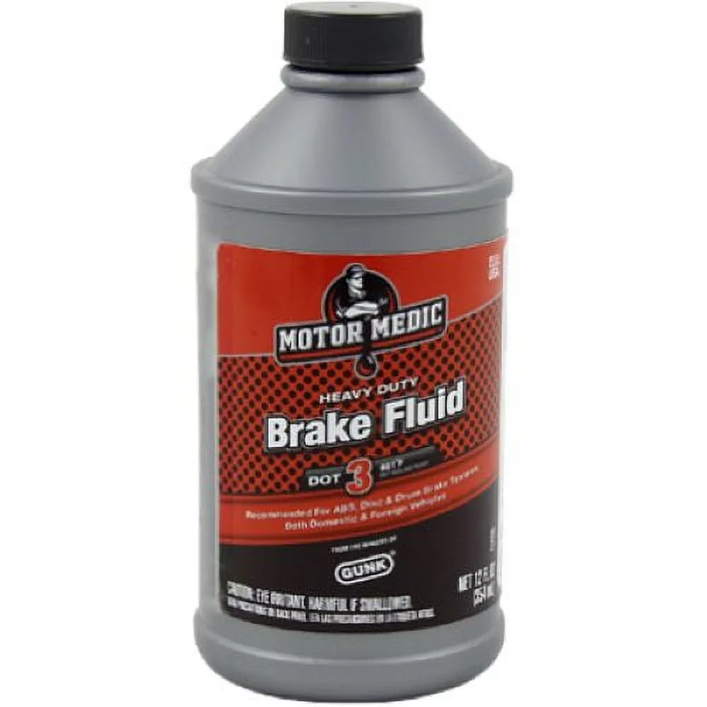 Motor Medic M4412/12 12 oz Bottle of DOT 3 Heavy Duty Brake Fluid