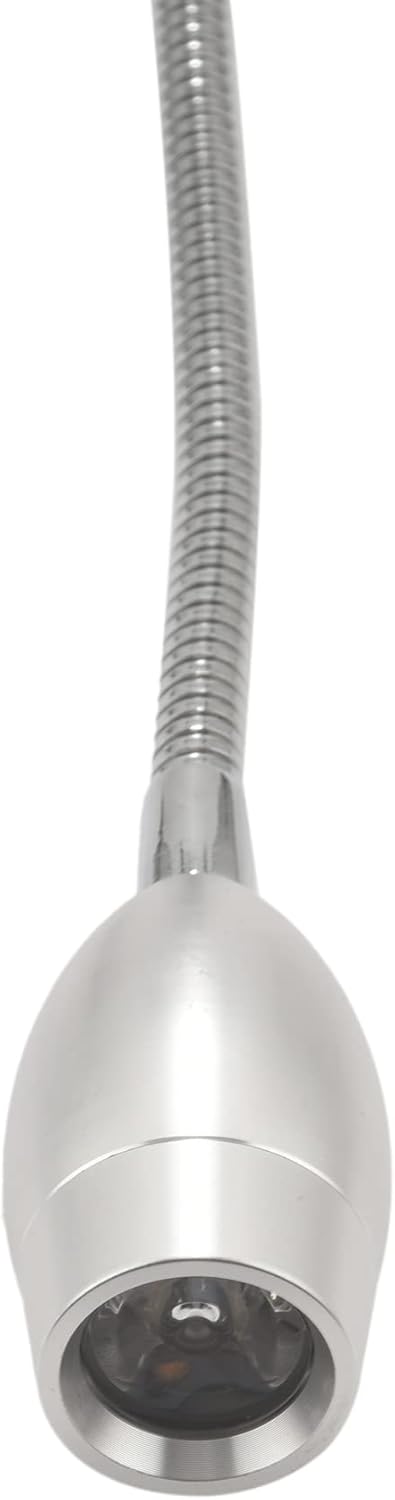 Dimmable Reading Lamp, Bed Lights with Plug Wired for Bedroom Bedside, Flexible Gooseneck Book Light, Wall Mounted Read Light, 200LM / 3000K Beam Angle: 30 ° US Plug, Silver