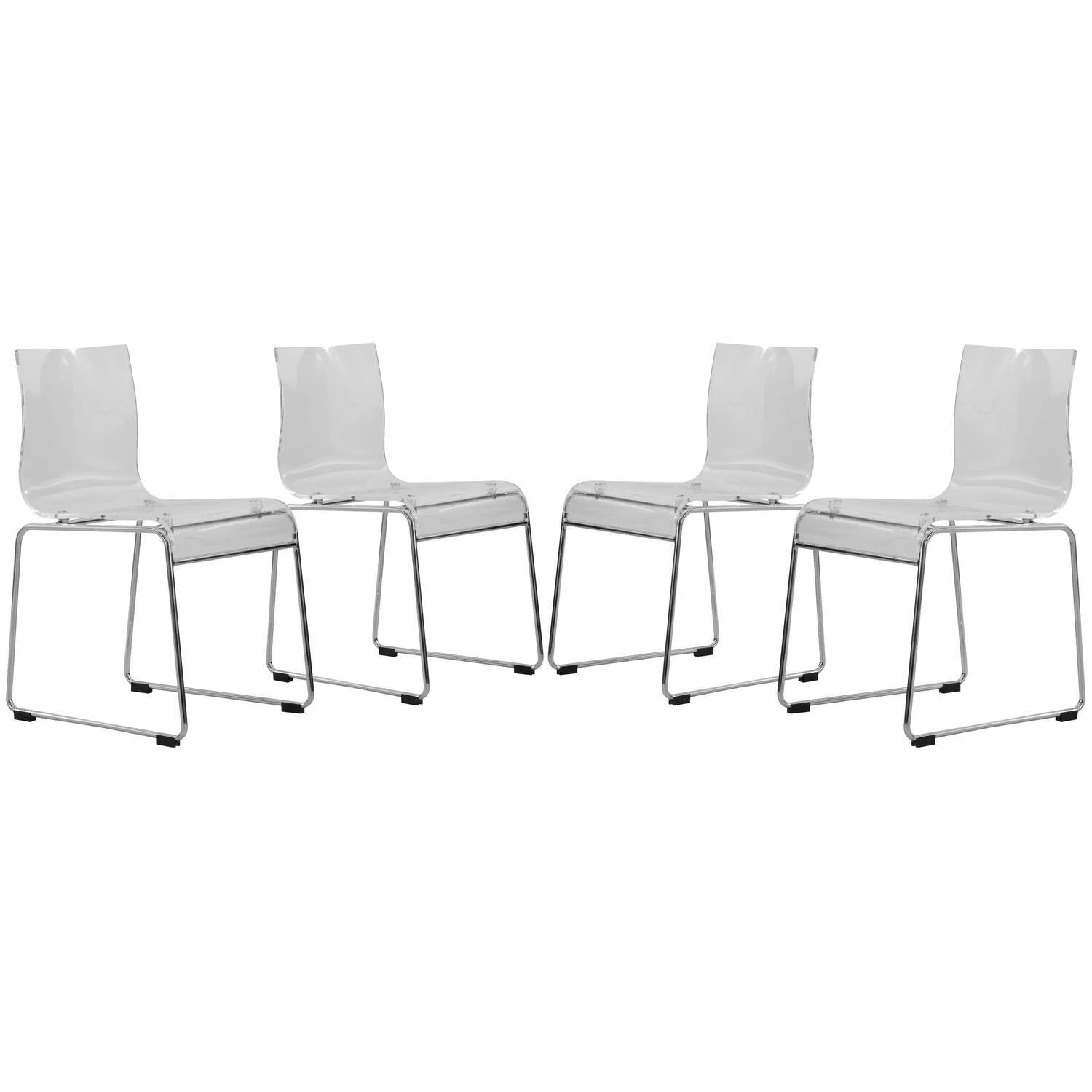 HomeStock Coastal Craftsman Modern Acrylic Chair - Set of 4