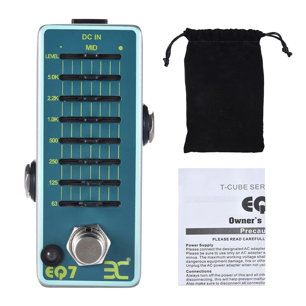 ENO EX EQ7 Guitar Equalizer Effect Pedal 7-Band EQ True Bypass Full Metal Shell, Enhance Your Guitar's Sound!