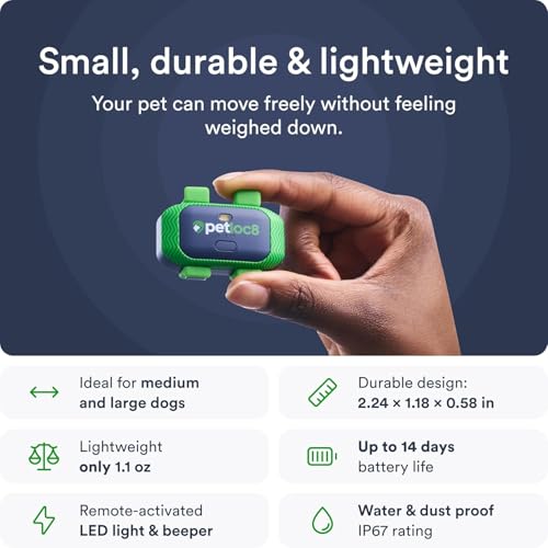 Dog GPS Tracker With Smart Alerts & Geo-Fence - Real-Time Location Tracking Collar Device with App, Embedded SIM, Waterproof - Up to 7 Days Battery (Android & iOS) 4-Month Subscription Included