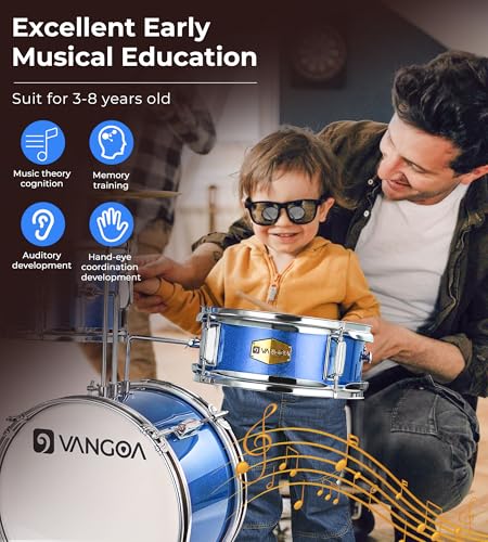 Vangoa Kids Drum Set 3-Piece for Beginner, 14