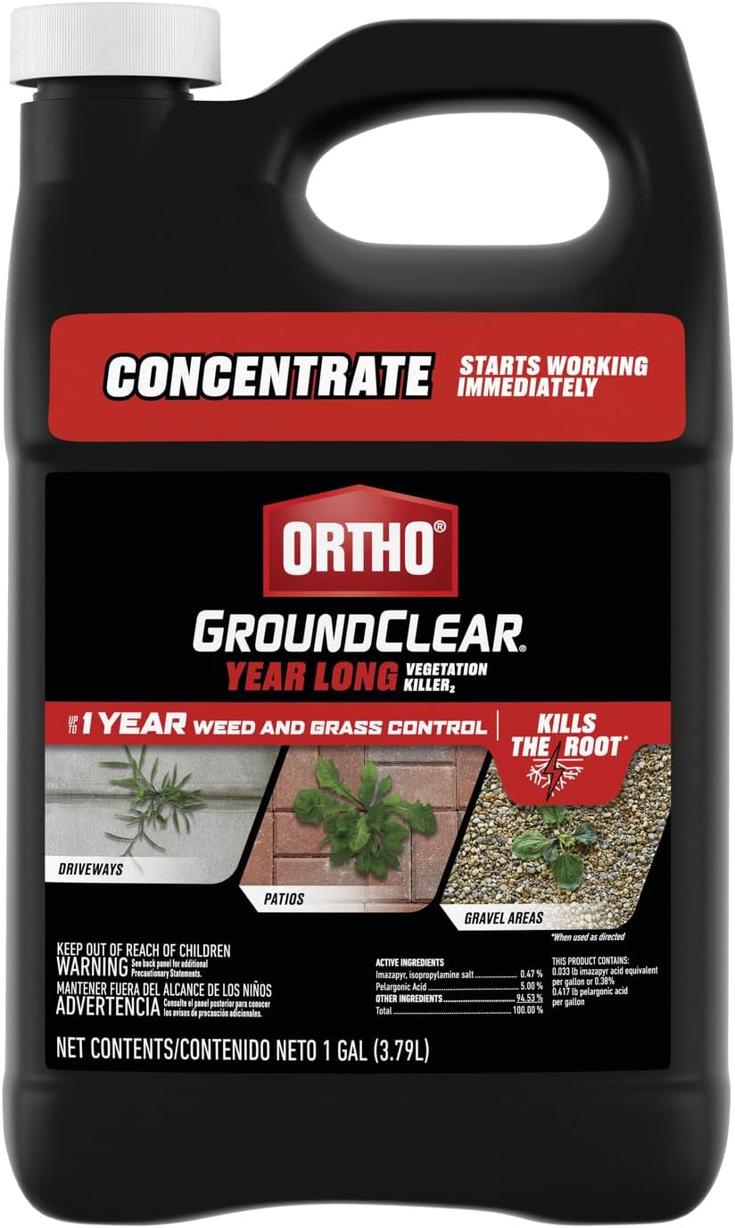 Ortho GroundClear Year Long Vegetation Killer2 Concentrate, Kills and Prevents Weeds Up to 12 Months, 1 gal.