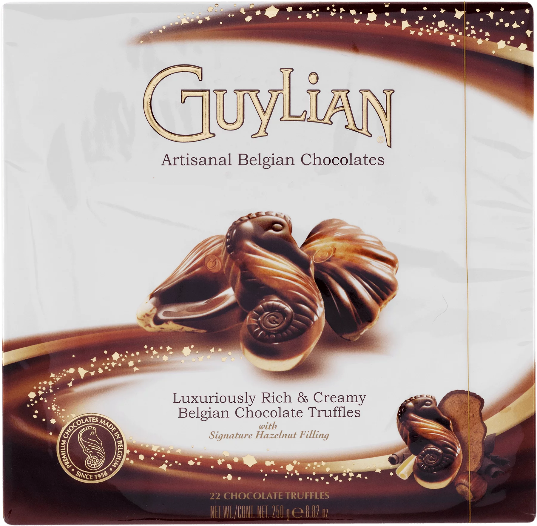 Guylian Belgian Seashell Truffles with Hazelnut Filling Chocolate, 8.8 Oz.