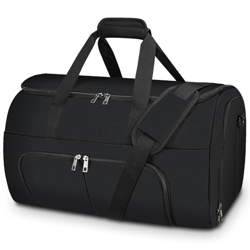 Garment Duffle Bags for Travel,Convertible Carry on Garment Bag for Travel with Shoe Compartment,2 in 1 Hanging Suitcase Suit Travel Business Bags for Men Women,Navy