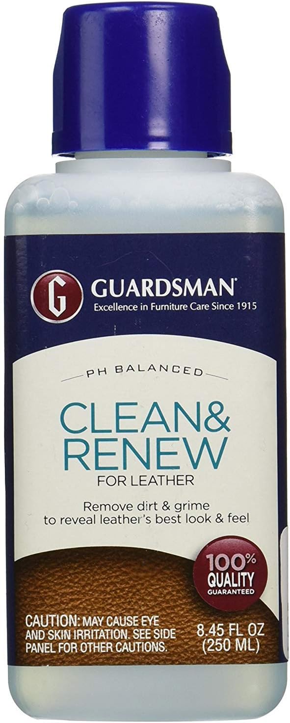 Guardsman Clean & Renew For Leather 8.45 oz - Removes Dirt and Grime, Great For Leather Furniture & Car Interiors - 470800