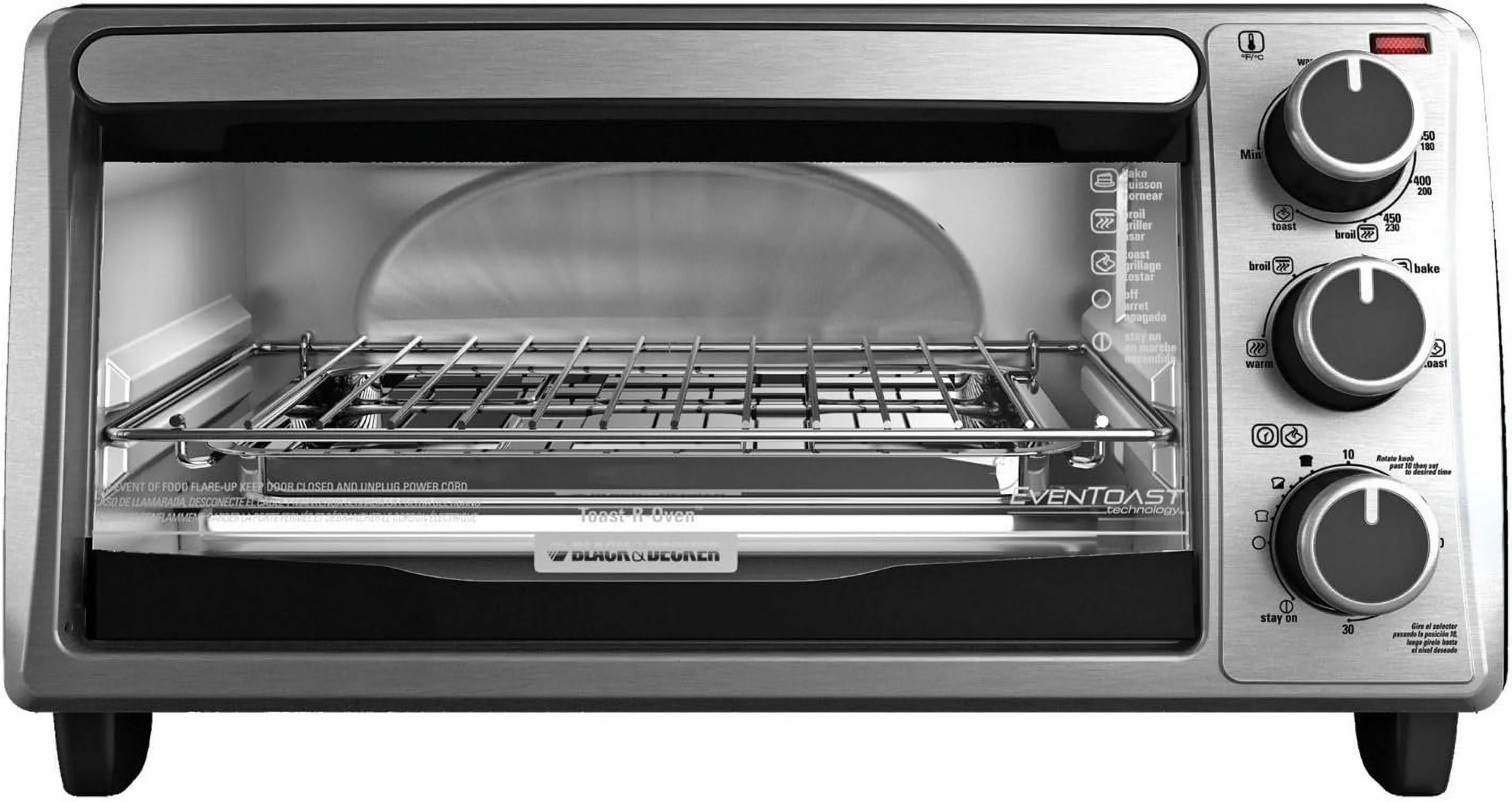 BLACK + DECKER 4 Slice Toaster Oven - Stainless Steel