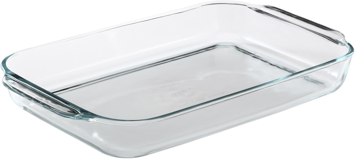 Pyrex Bakeware 4.8 Quart Oblong Baking Dish, Clear