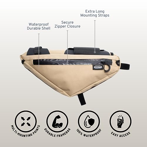 State Bicycle Co. Bicycle Frame Pouch Bag. 2.5L Big Storage, Bike Triangle Wedge Framebag For Mountain Bikes, Road Bikes, City Bicycles. Olive