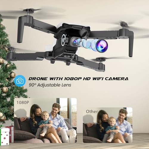 Drone With Camera 1080P for Kids And Adults, RC Quadcopter With Altitude Hold, Mini Drone With One Key Start, Waypoint Fly, Headless Mode, 3D Flip, 3 Speeds, Remote Control Drone for Beginners