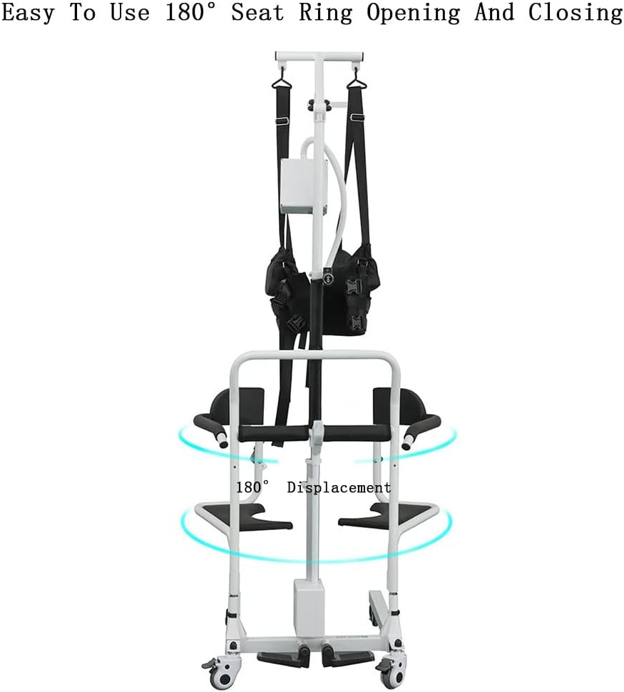 Electric Wheelchair Stair Lift, Electric Patient Lift, Bathroom Wheelchair with One Touch Lift Button Removable Seat Cushion