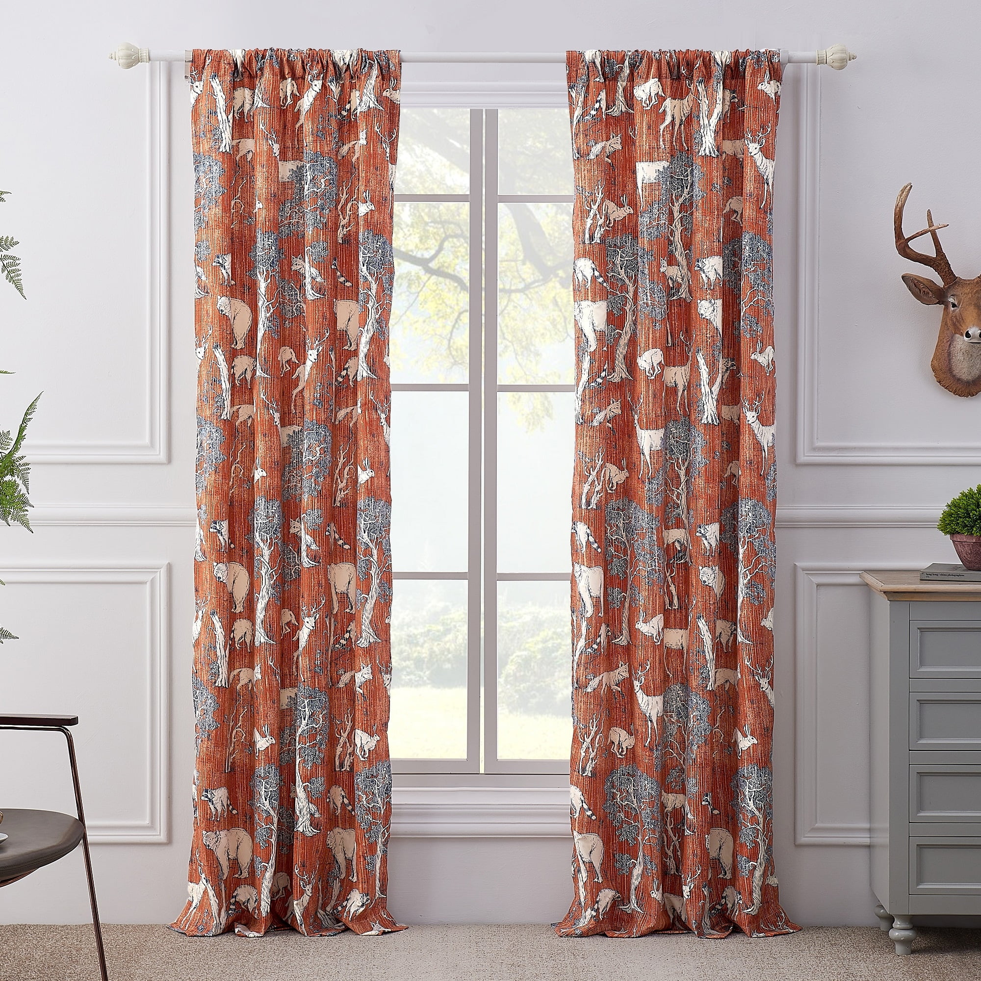 Barefoot Bungalow  Menagerie Curtain Panels (Set of 2) - 84 x 84 inches