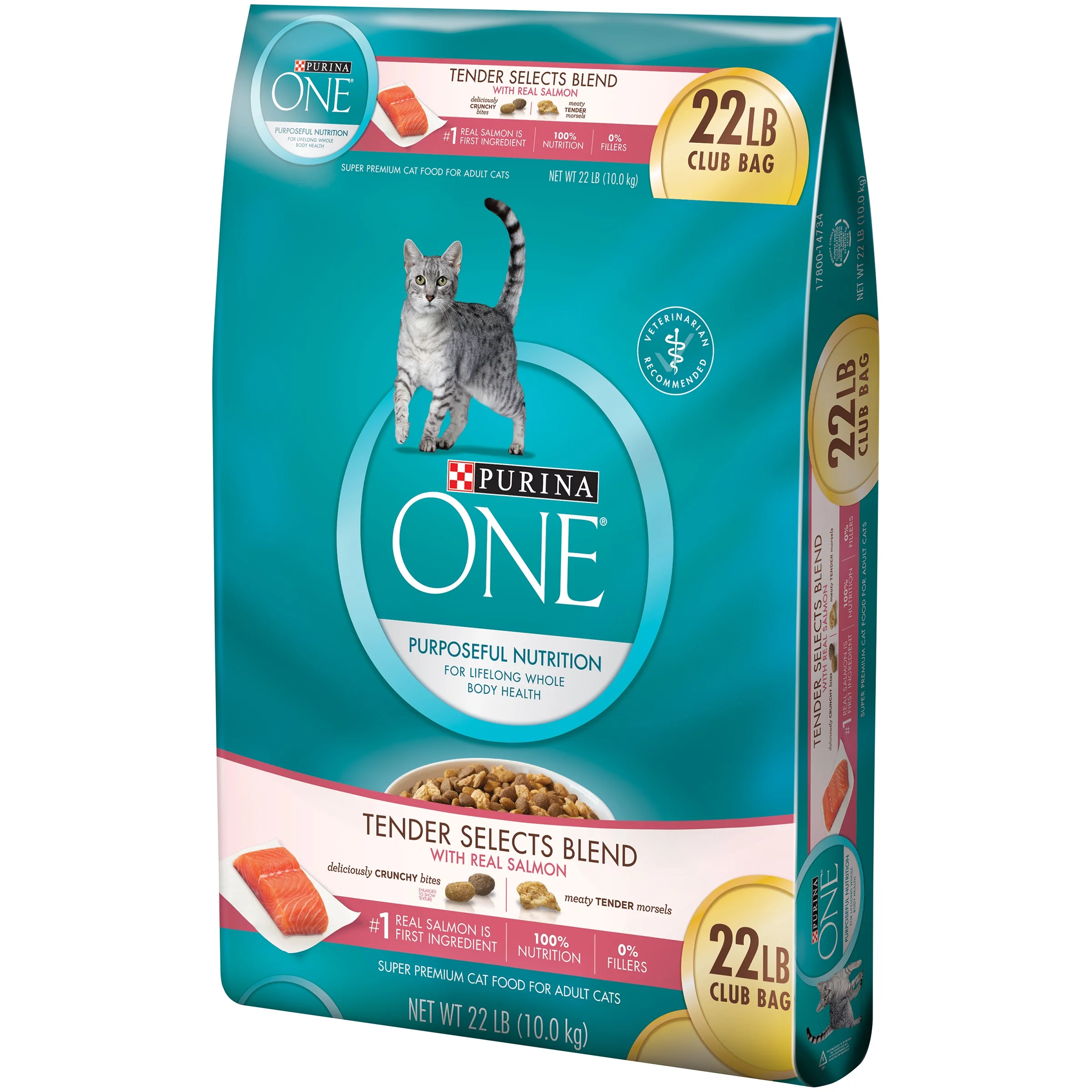 Purina ONE Tender Selects Blend with Real Salmon Cat Food 22 lb. Bag