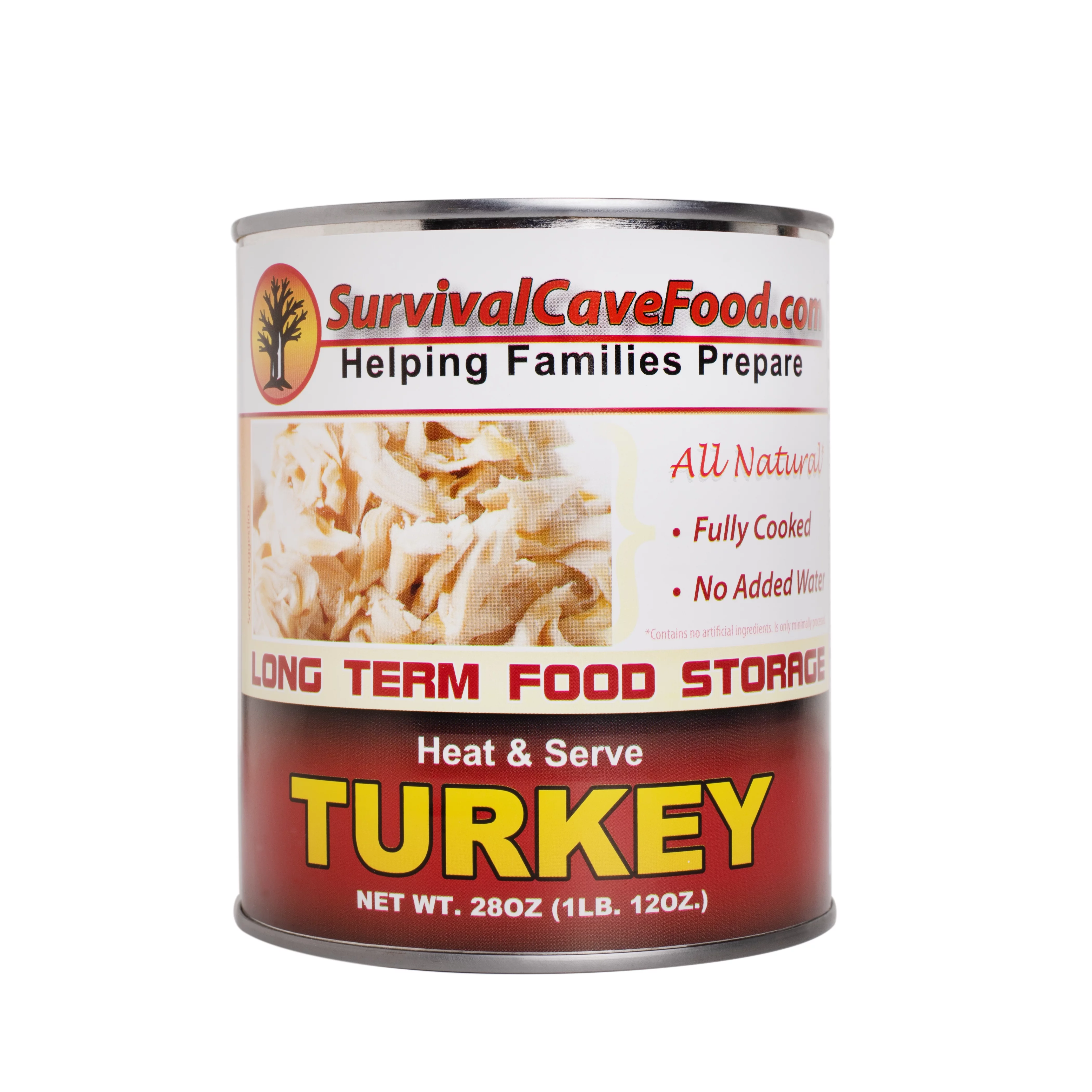 Survival Cave Food SCFTKY Canned Turkey- 12 cans - 1 case
