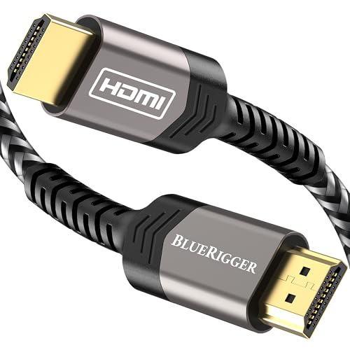 BlueRigger 4K HDMI Cable (25FT, 4K 60Hz HDR, High Speed 18 Gbps, eARC, Nylon Braided Cord) - Compatible with PS5, PS4, Xbox, Roku, Apple TV, HDTV, Blu-ray, PC