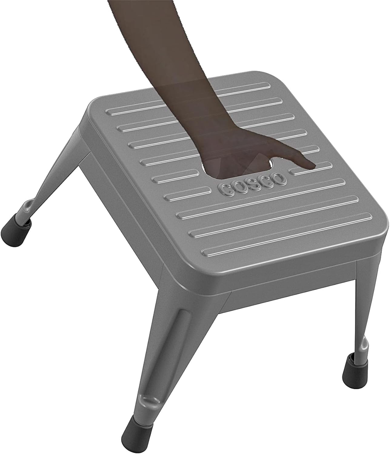 COSCO 1-Step Stackable Steel Step Stool, 2 Pack, Gray