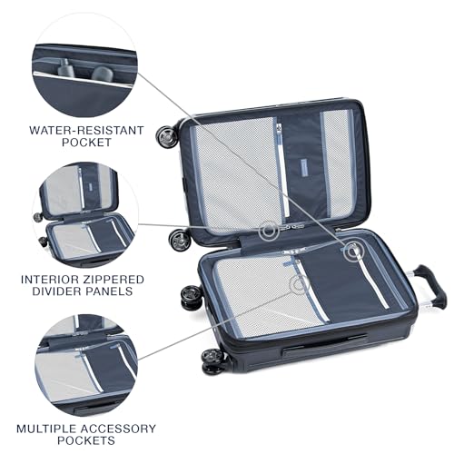 Travelpro Platinum Elite Hardside Expandable Carry on Luggage, 8 Wheel Spinner, TSA Lock, Hard Shell Polycarbonate Suitcase, Metallic Sand, Compact Carry on 20-Inch