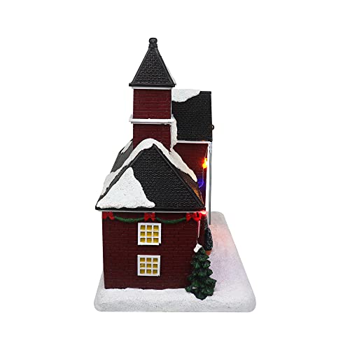 Christmas Village Sledding Down Hill - Lighted Musical Snow Village with 8 Animated Kids Going Down The Mountain