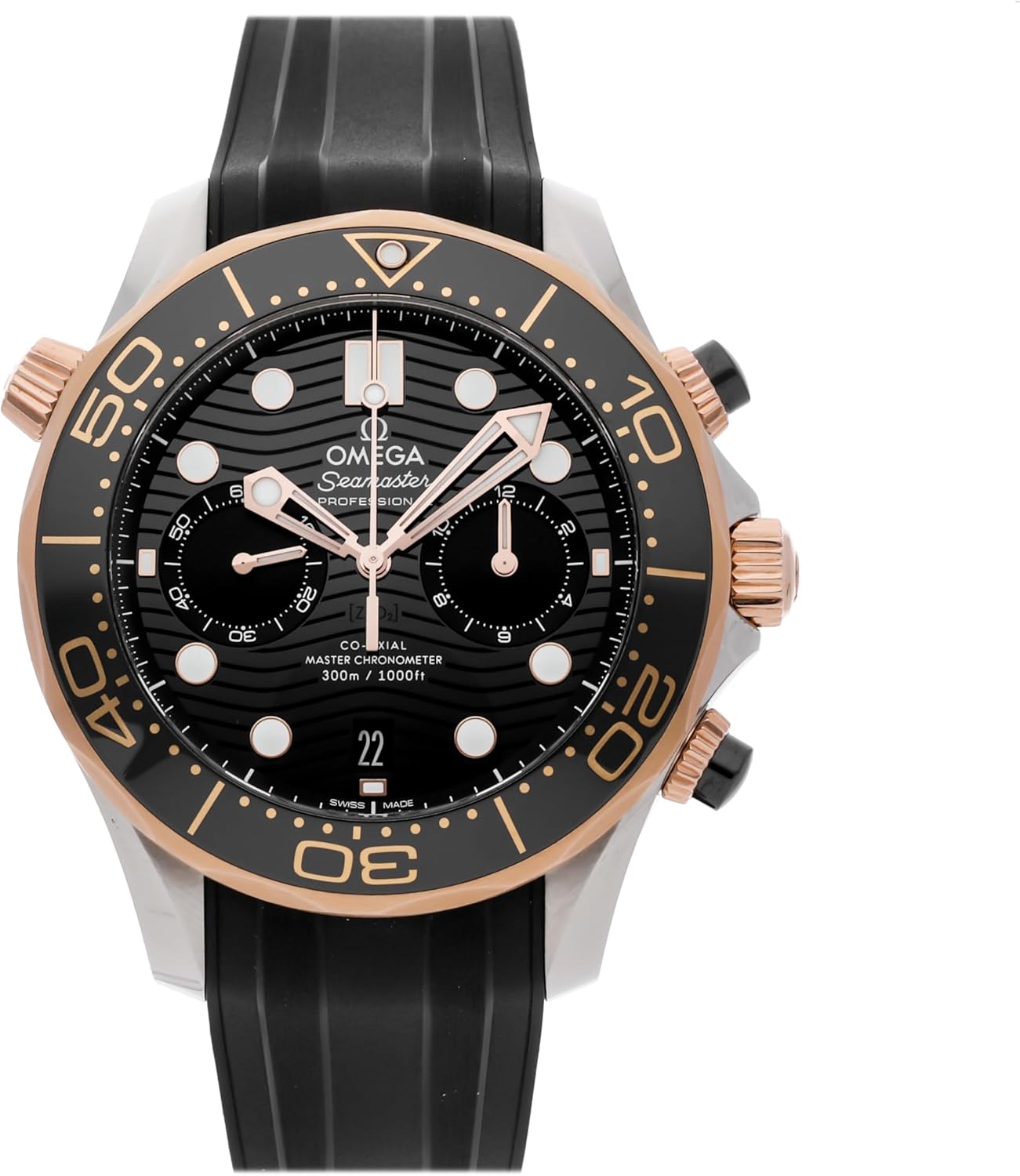 Omega Seamaster Diver 300m Co-Axial Master Chronograph Automatic Chronometer Black Dial Men's Watch 210.22.44.51.01.001