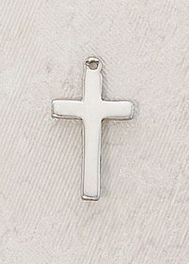 SS7607 Medium Polished Sterling Silver Cross
