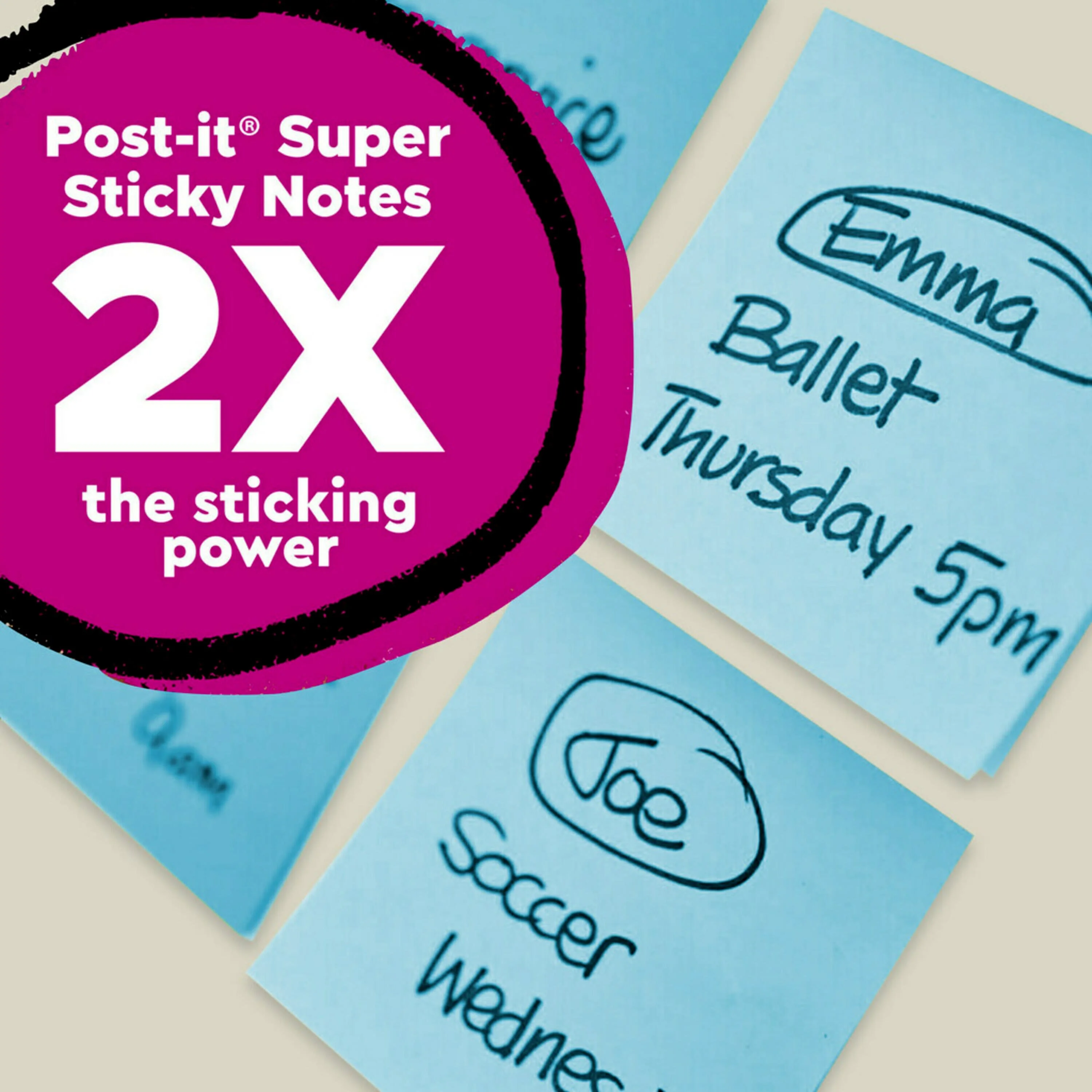 Post-it 100% Recycled Paper Super Sticky Notes, Oasis, 5 Pads