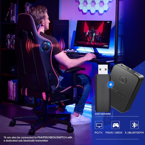 GTRACING Gaming Chair with Footrest Speakers Video Game Chair Bluetooth Music Heavy Duty Ergonomic Computer Office Desk Chair