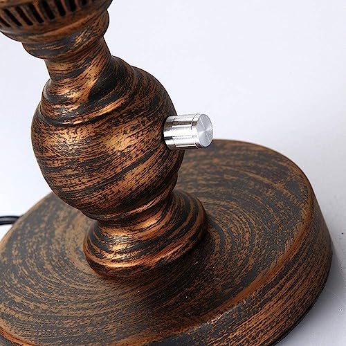 Moddeny Nostalgic Kerosene Lamp Old-Fashioned Classical Restaurant Tabletop Lighting Dimmable with Rotary Switches Bedroom Bedside Table Lantern E27 Edison Metal Desktop Light 16.5 * 40.5cm(Brown)