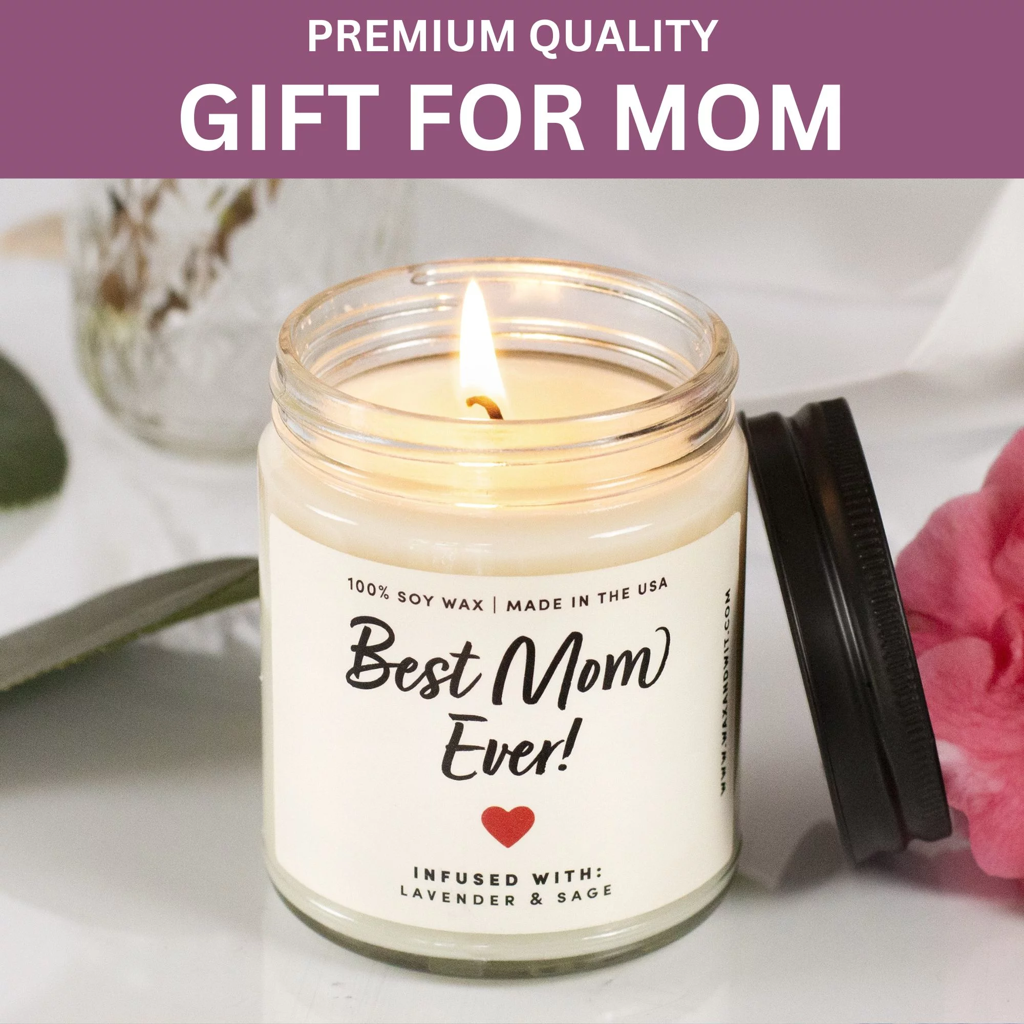 Mothers Day Candle Gifts for Mom, Gifts for Mom from Daughter Son, Handmade Candle Gift for Mom, Birthday Gifts for Mom, Candles Gifts for Women, Birthday Gifts for Women Unique, Soy Candle