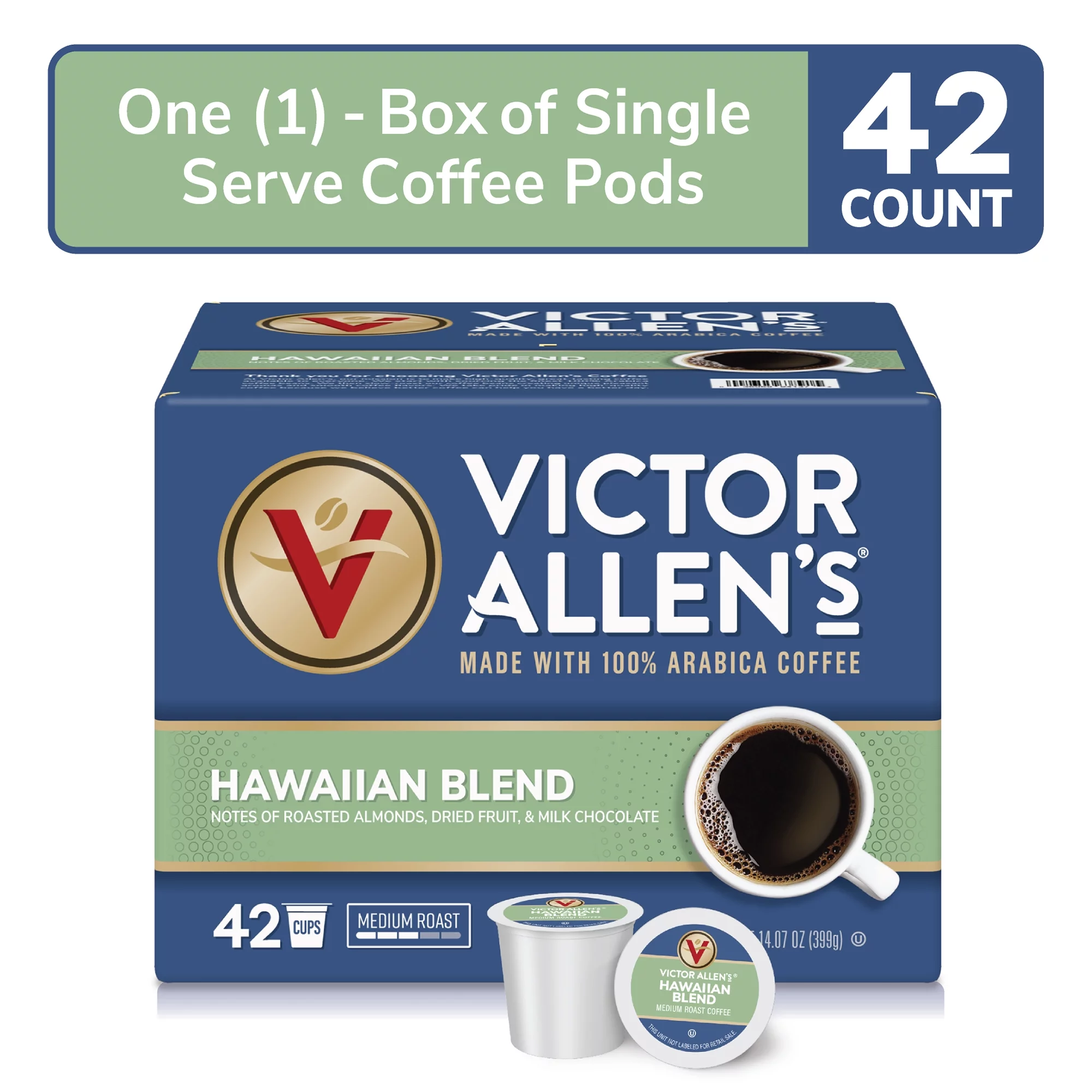 Hawaiian Blend, Medium Roast, Single Serve Coffee Pods for Keurig K-Cup Brewers (formerly Kona Blend)