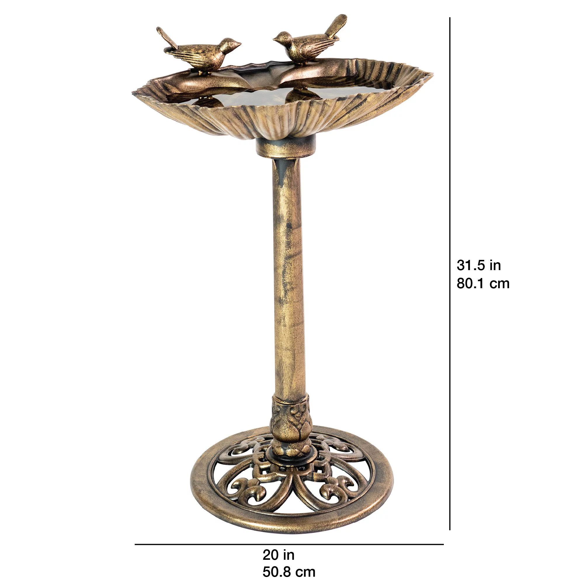 J&J Global LLC Sitting Pair Resin Birdbath - Bronze by Sun-Ray