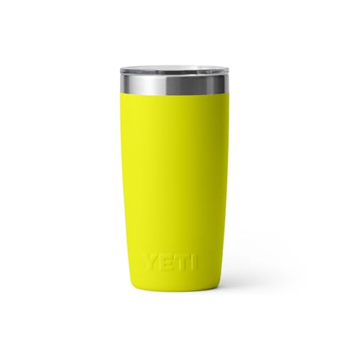 YETI Rambler 10 oz Tumbler, Stainless Steel, Vacuum Insulated with MagSlider Lid, Firefly Yellow
