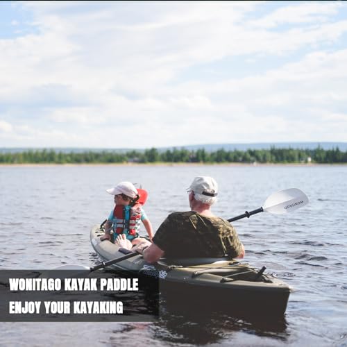 Kayak Paddles with Alloy Shaft and PP Blade, Floating Kayaking Oars, Adjustable 230-250 cm/90-98 Inches, 210-230 cm/82-90 Inches