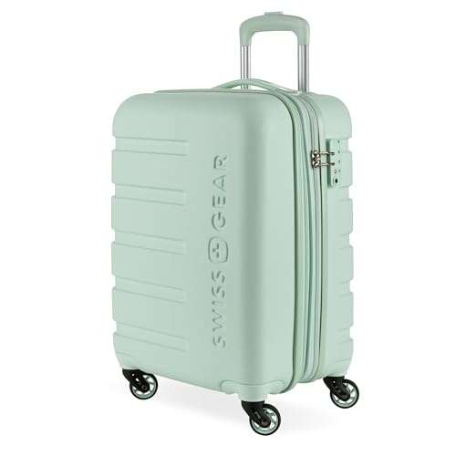 SwissGear 7366 Hardside Expandable Luggage with Spinner Wheels, White, Carry-On 19-Inch