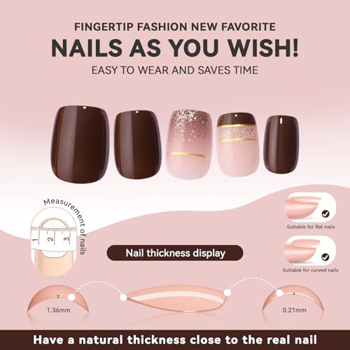 Christmas Press on Nails Short Square Set, 150pcs Jelly Glass Mirror Chrome Cat Eye Nails, Shimmer Snow White Glitter Cherry Red Ruby Holographic Elk Brown Sparkle Green Nails with Stickers