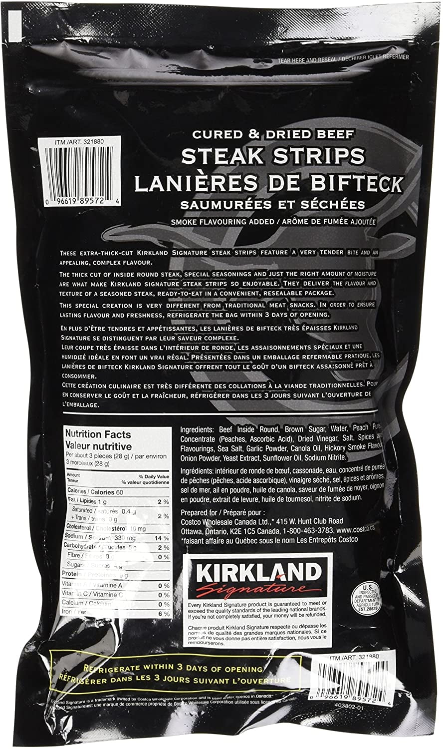 Premium Beef Steak Strips Jerky 12 Oz