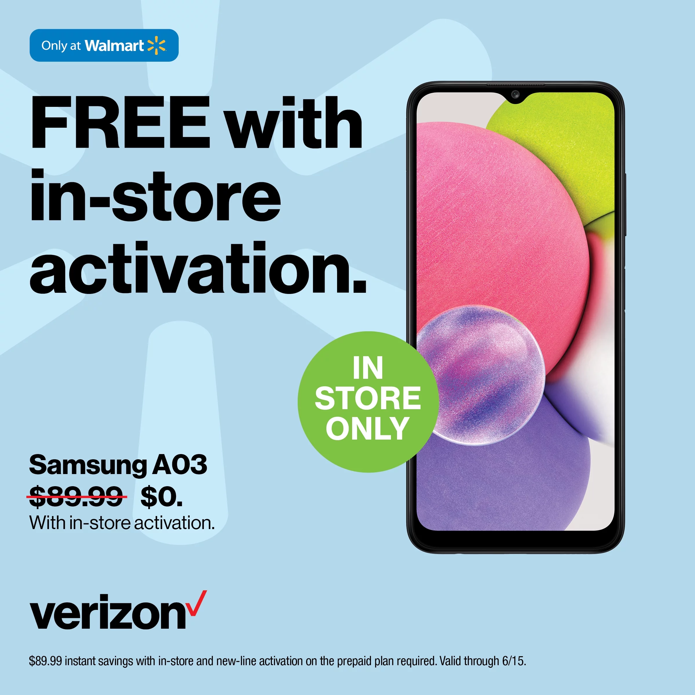 Restored Verizon Samsung A03s, 32GB, Black - Prepaid Smartphone [Refurbished]